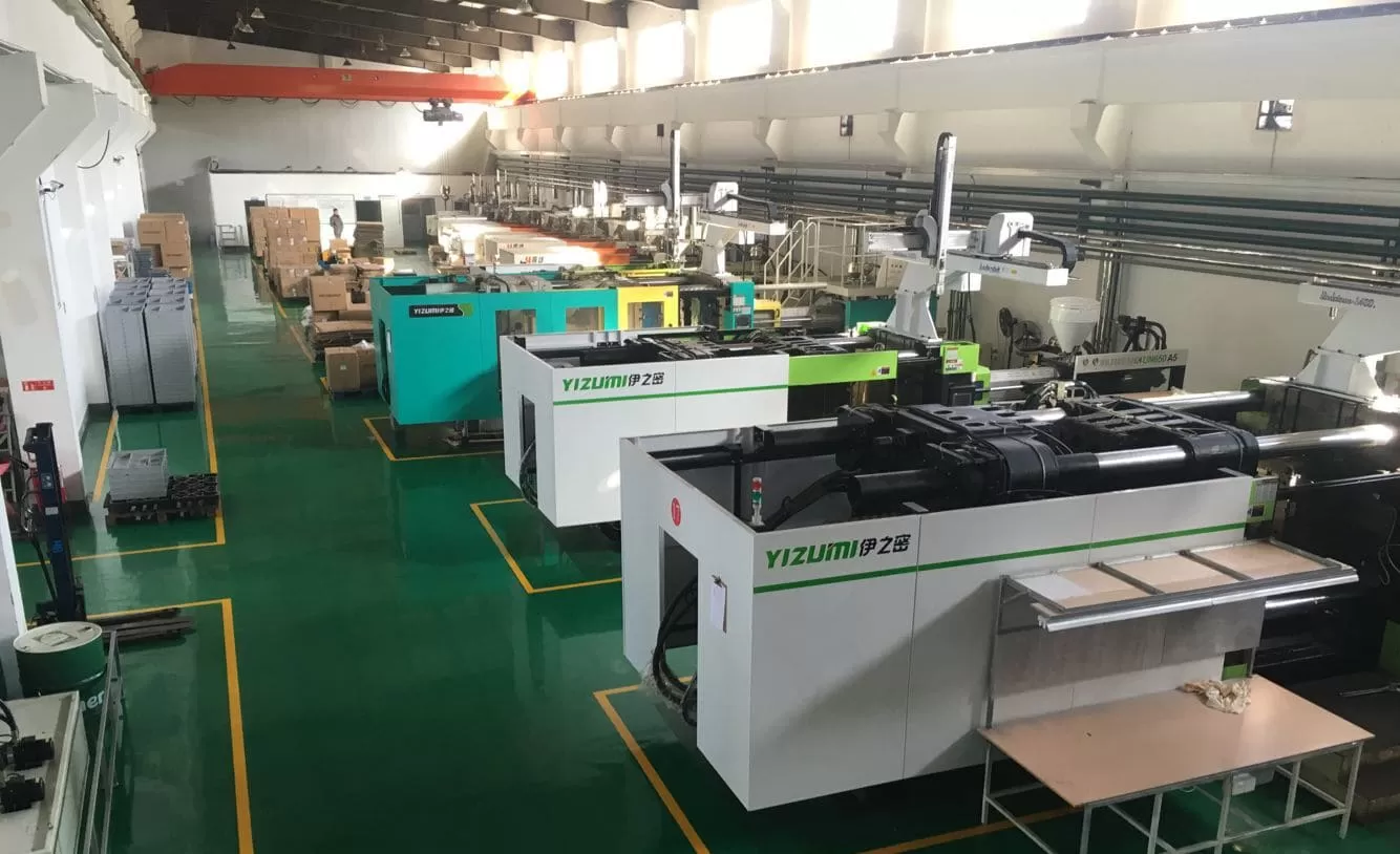 HVAC component manufacturing facility with 45 injection molding lines