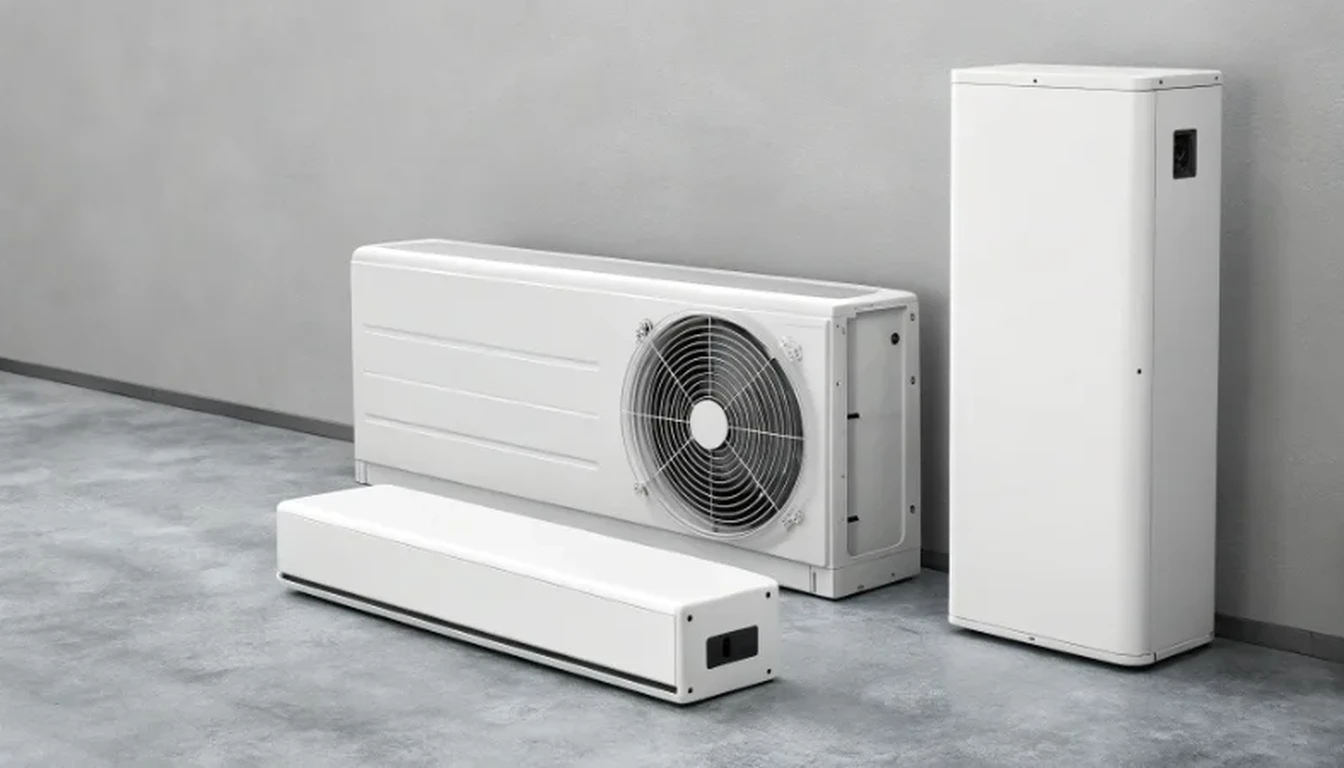 Completed HVAC system with injection molded plastic components installed and ready for operation