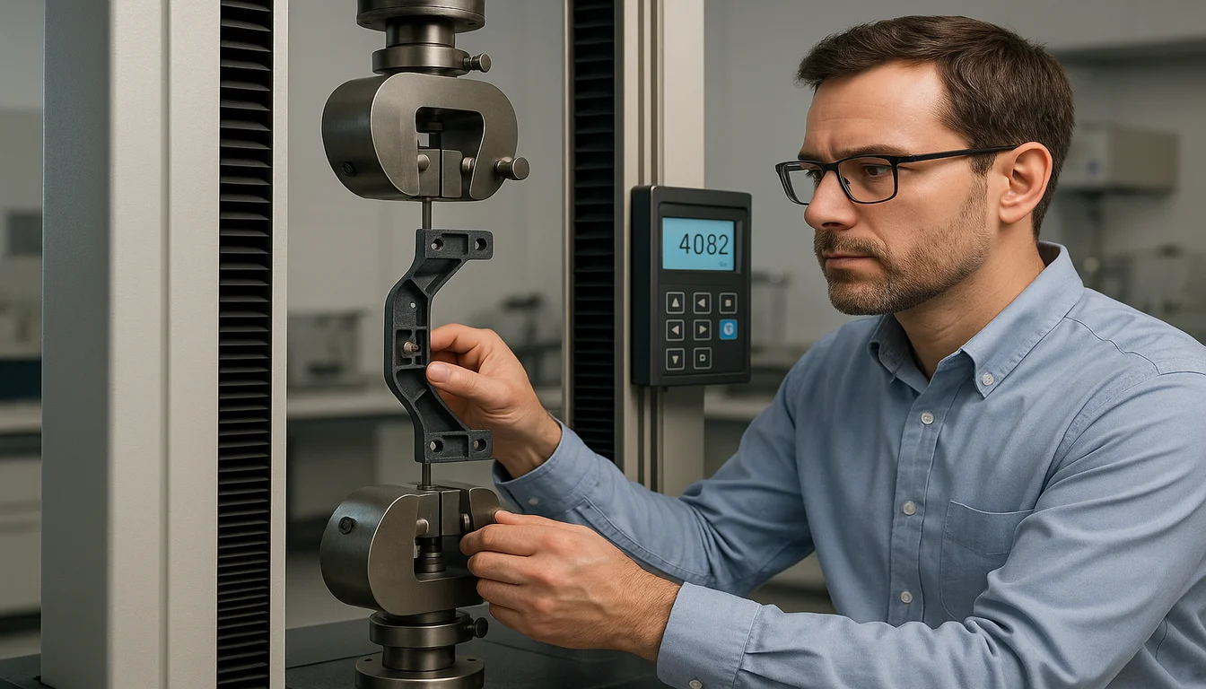 Strength testing glass-filled nylon