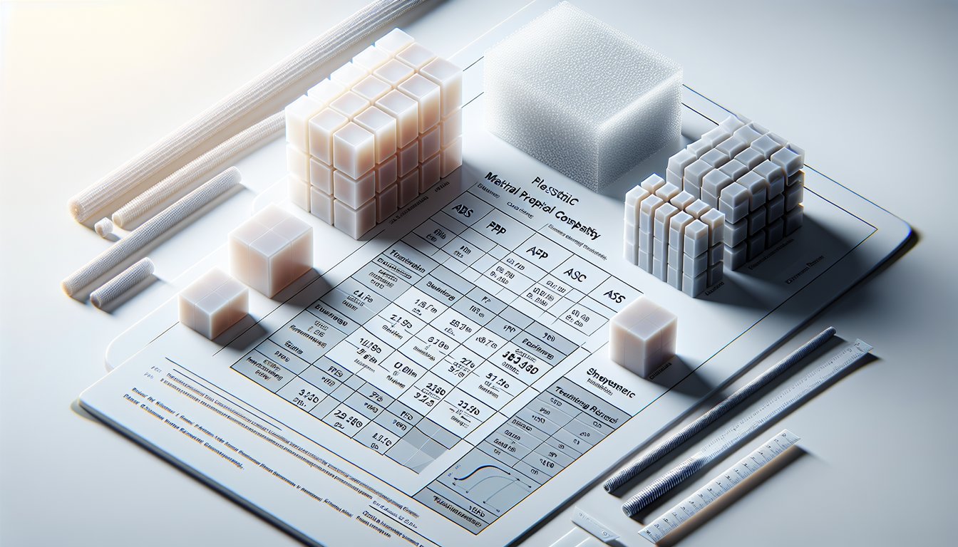 Comparison of plastic materials for HVAC components including ABS, PP, ASA, and polycarbonate
