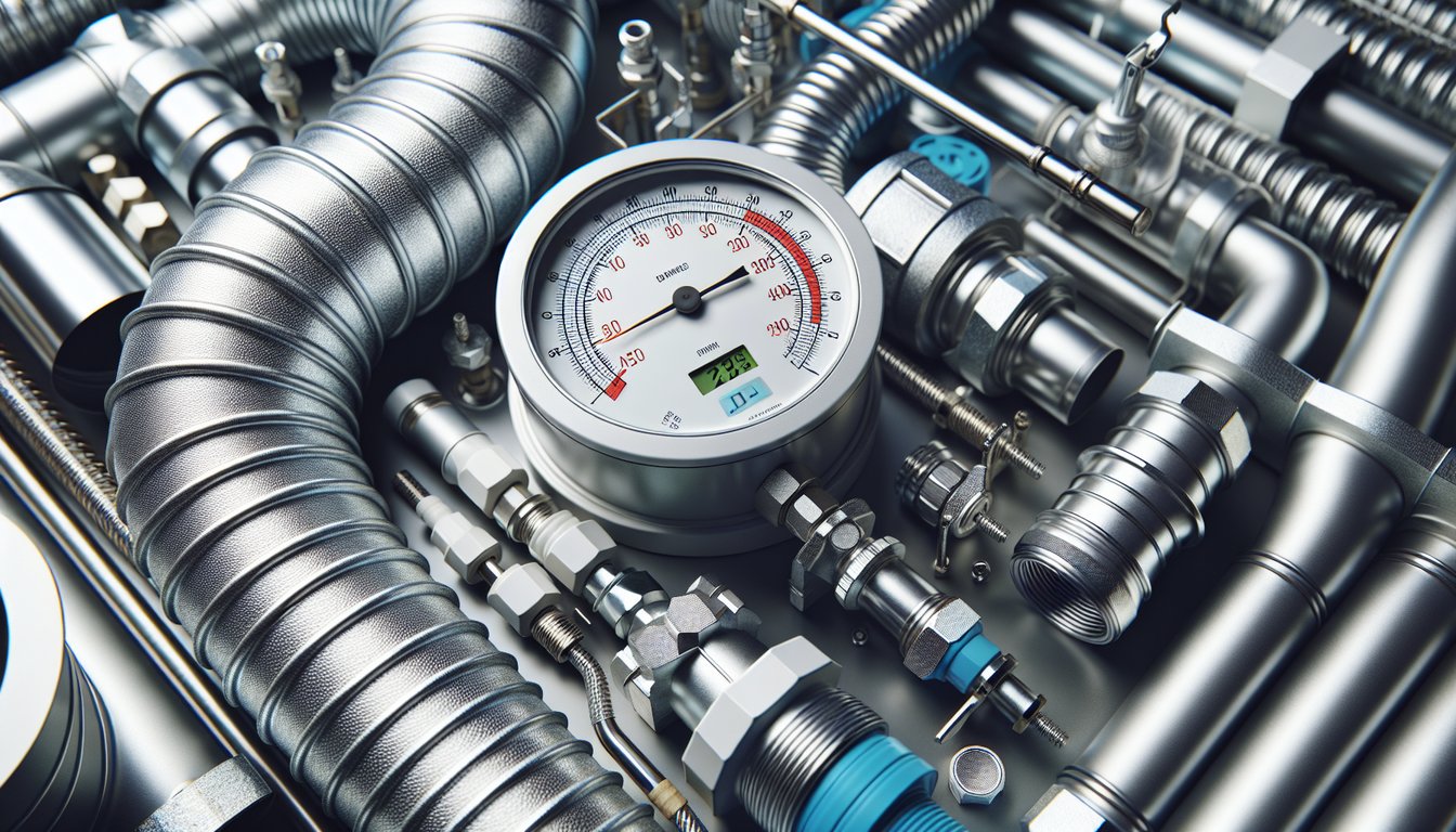 HVAC technician measuring static pressure with digital manometer connected to duct test ports