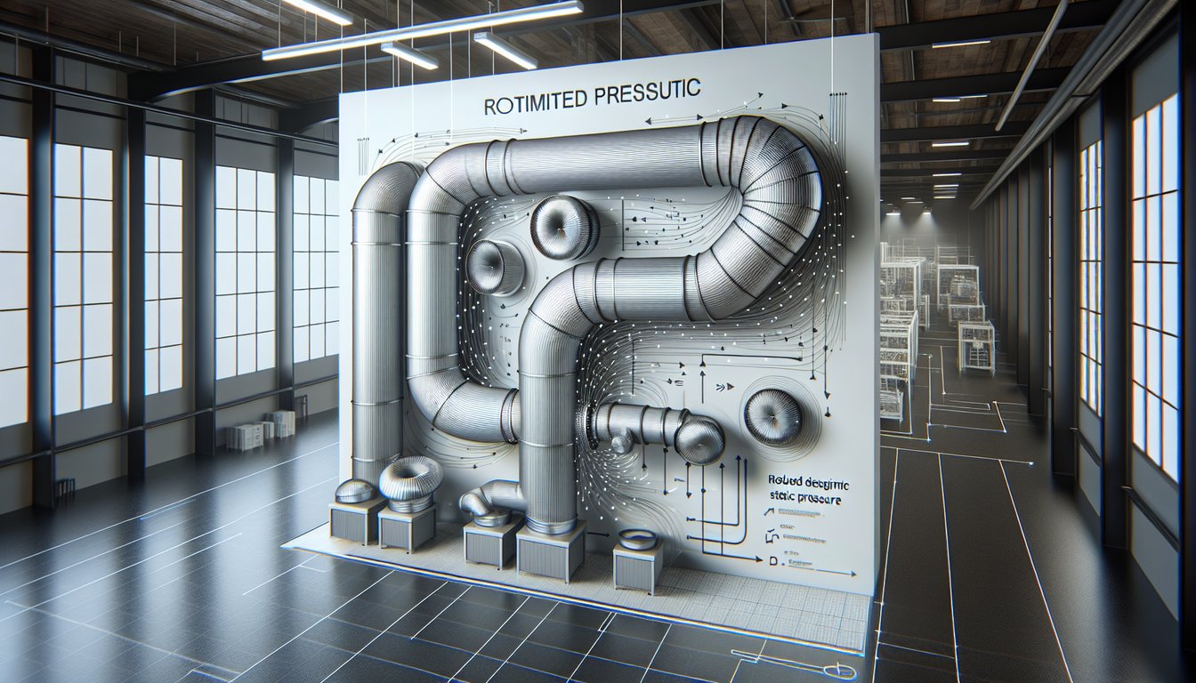 Optimized HVAC duct system with smooth-bore plastic fittings and streamlined airflow paths showing reduced static pressure design